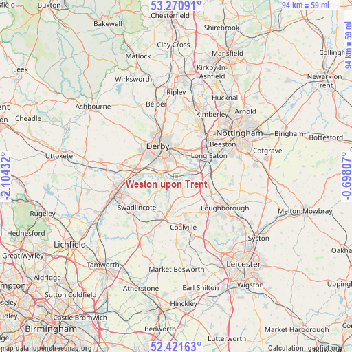 Weston upon Trent on map