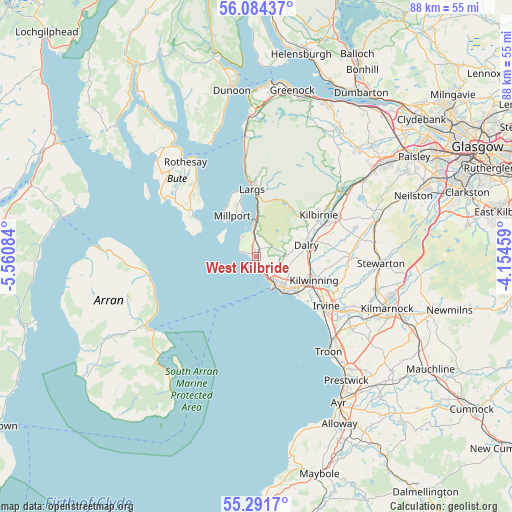 West Kilbride on map