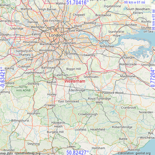 Westerham on map