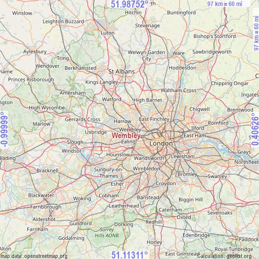 Wembley on map