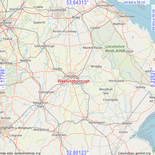 Washingborough on map