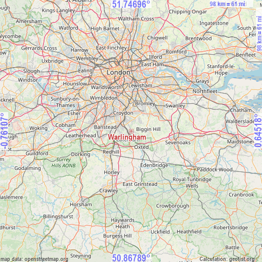 Warlingham on map