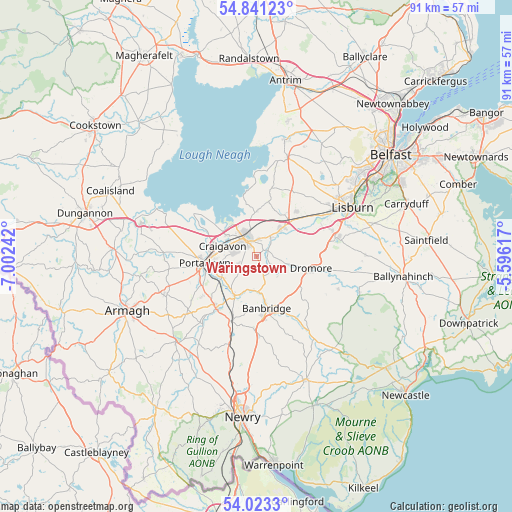 Waringstown on map
