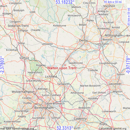 Walton upon Trent on map