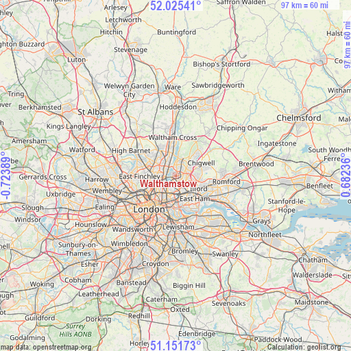 Walthamstow on map