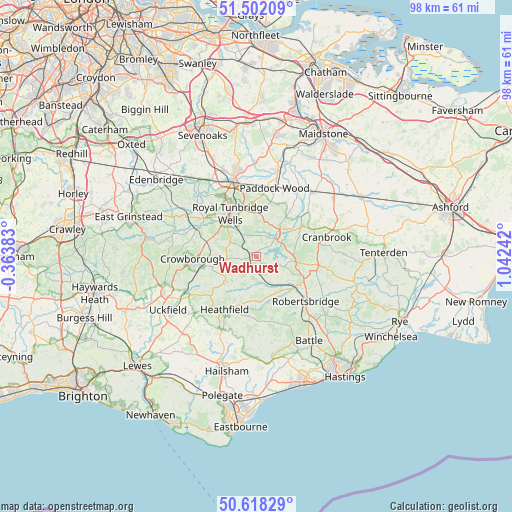 Wadhurst on map
