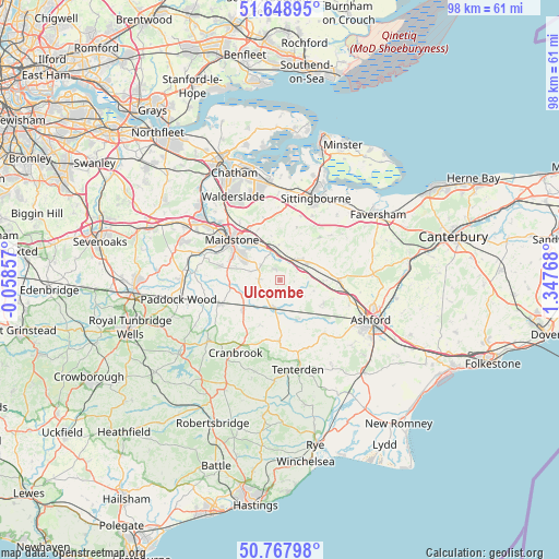 Ulcombe on map