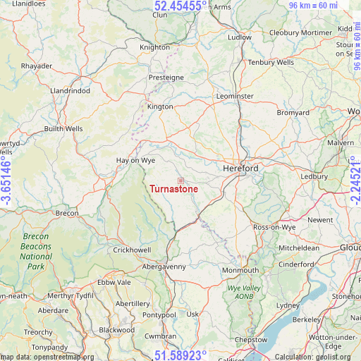 Turnastone on map