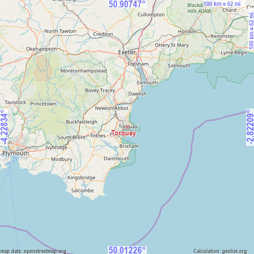 Torquay on map