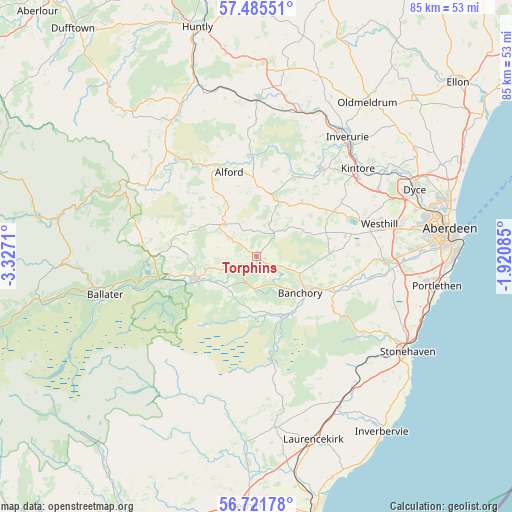 Torphins on map