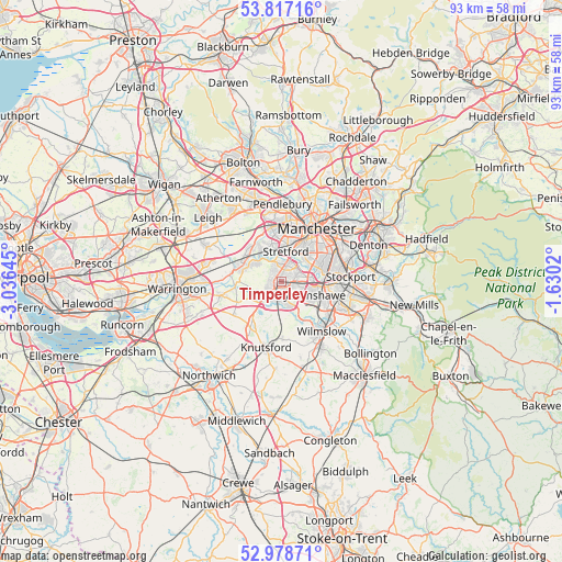 Timperley on map