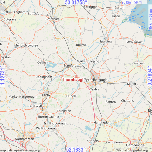 Thornhaugh on map