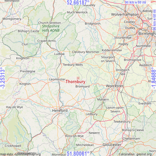 Thornbury on map