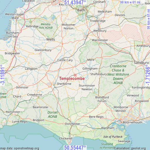 Templecombe on map