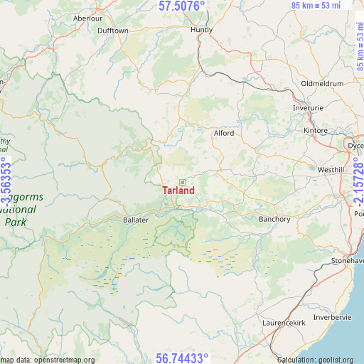 Tarland on map
