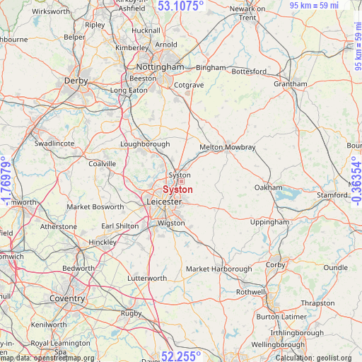Syston on map