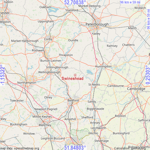 Swineshead on map