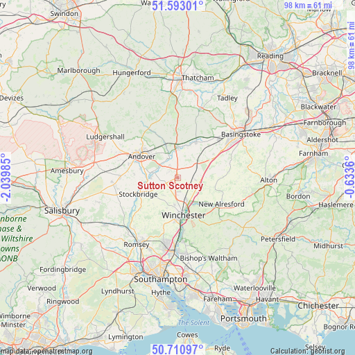 Sutton Scotney on map
