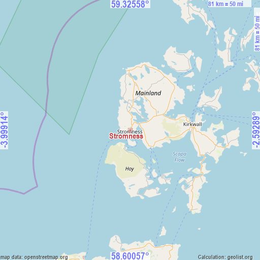 Stromness on map