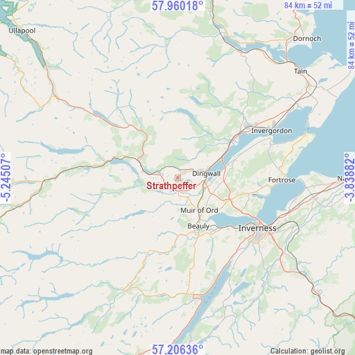 Strathpeffer on map