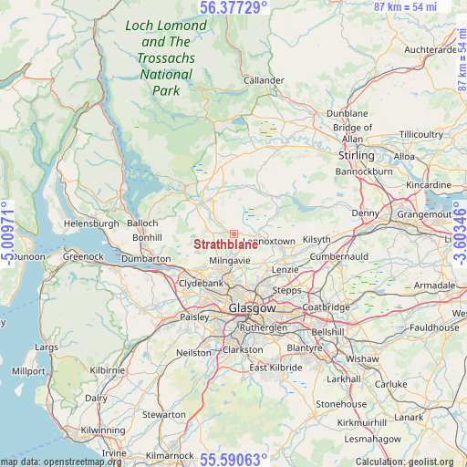 Strathblane on map