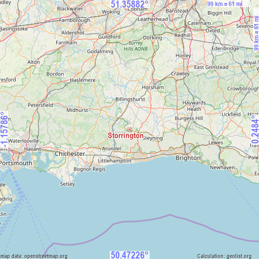 Storrington on map