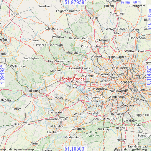 Stoke Poges on map