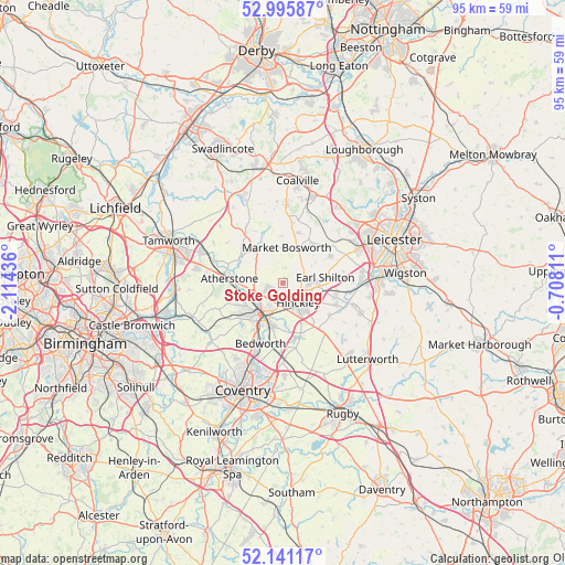 Stoke Golding on map