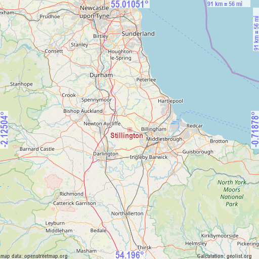Stillington on map