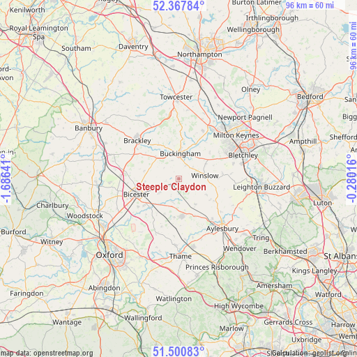 Steeple Claydon on map