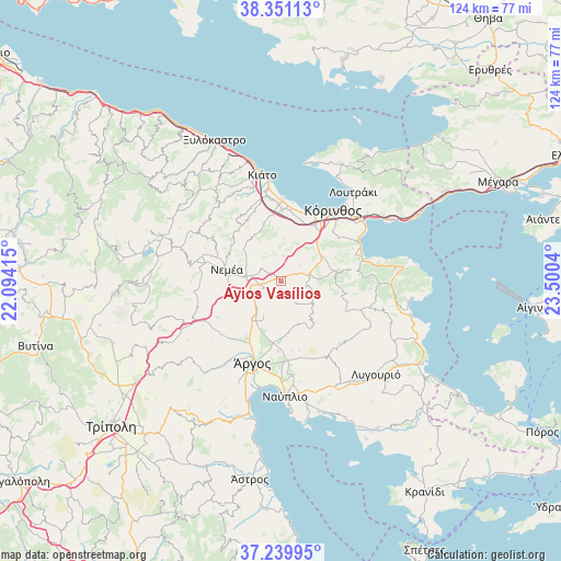 Áyios Vasílios on map