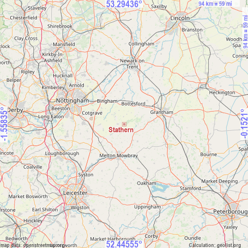 Stathern on map