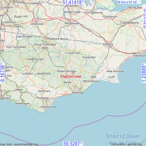 Staplecross on map