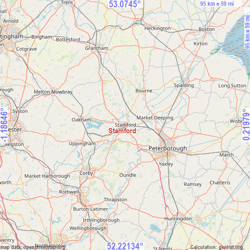 Stamford on map