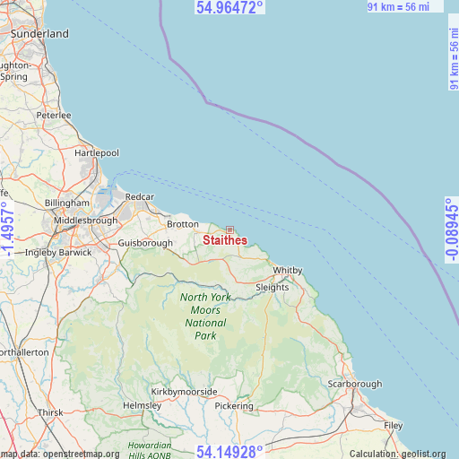 Staithes on map