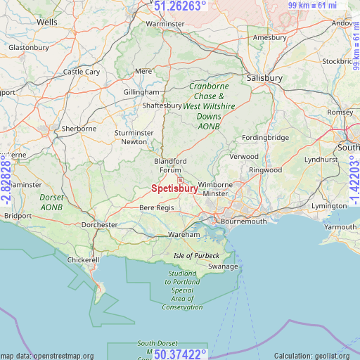 Spetisbury on map