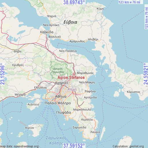 Ágios Stéfanos on map