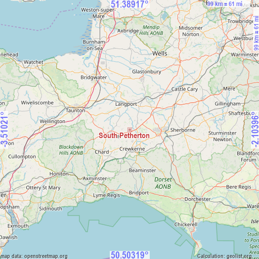 South Petherton on map