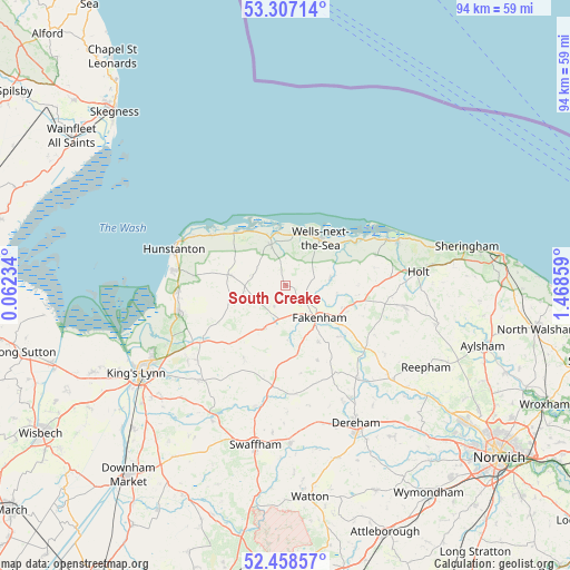 South Creake on map