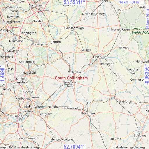 South Collingham on map