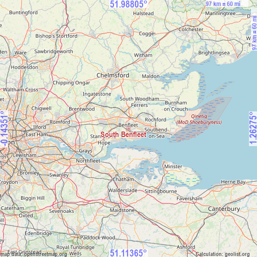 South Benfleet on map