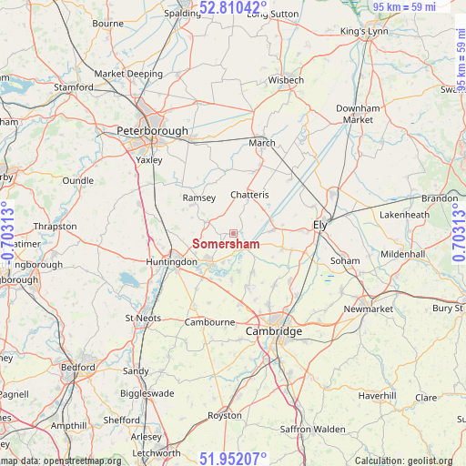 Somersham on map