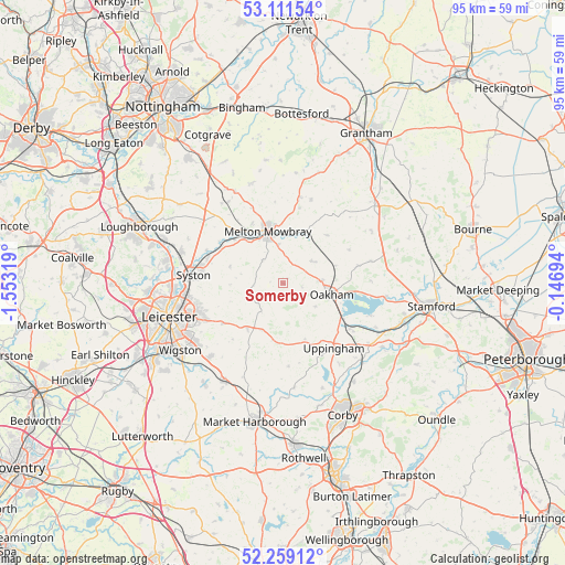 Somerby on map