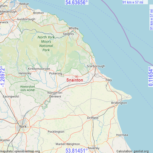 Snainton on map