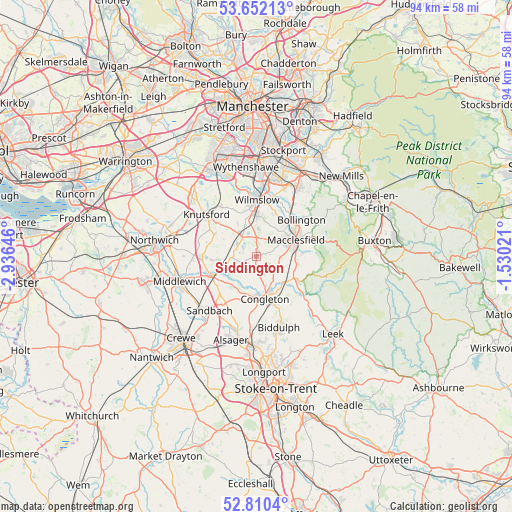 Siddington on map