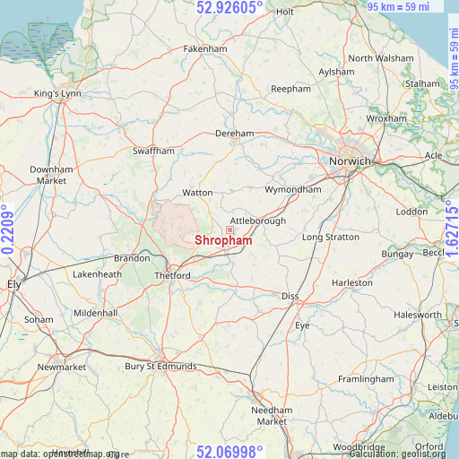 Shropham on map