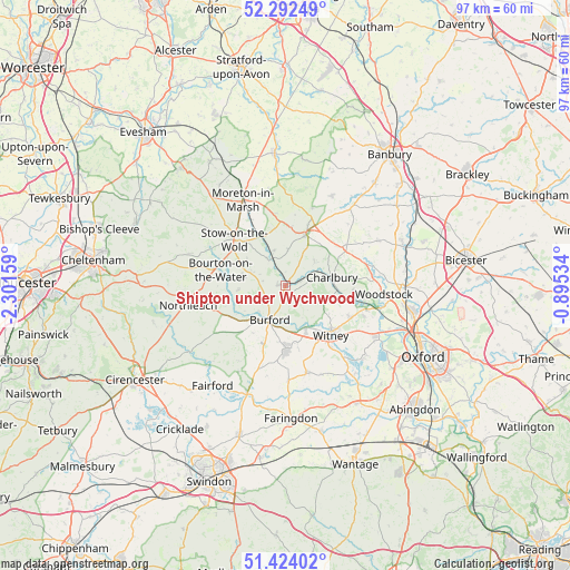 Shipton under Wychwood on map