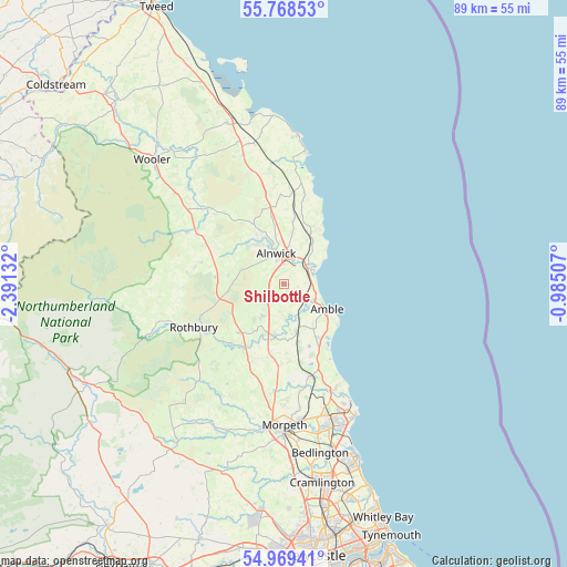 Shilbottle on map