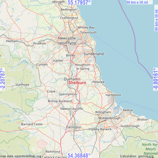 Sherburn on map