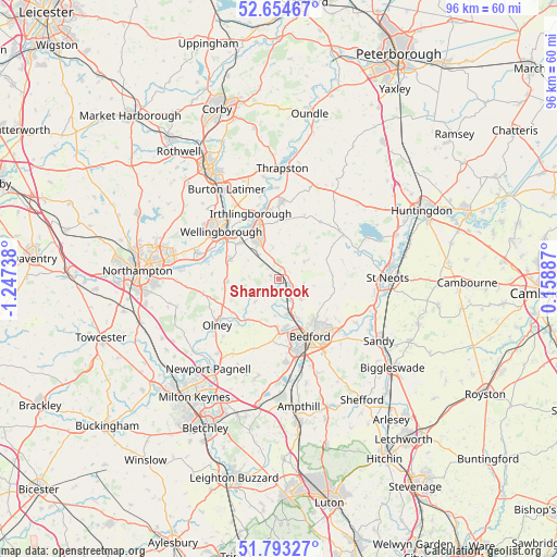 Sharnbrook on map